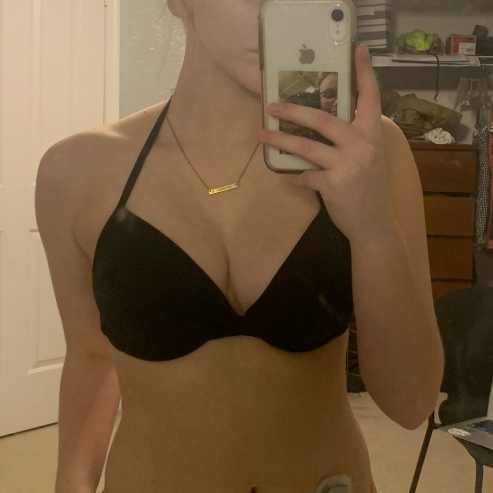 black push-up bikini top